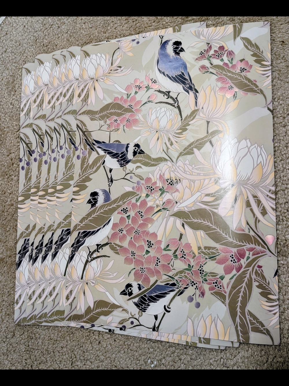 Floral Bird Pattern Peel-and-Stick Wall Paper - Blossoms And Besties